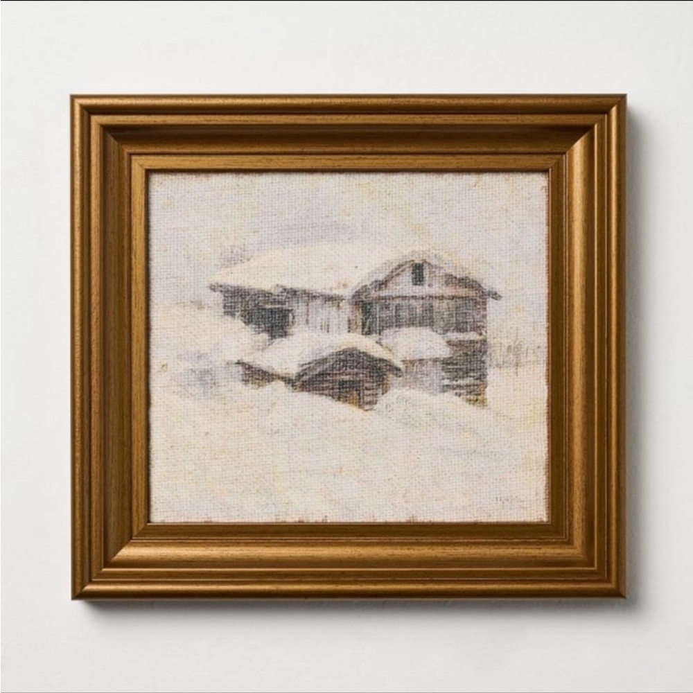 10"x11" Snowy Cabin Burlap Framed Wall Art
- Hearth & Hand™ with Magnolia
